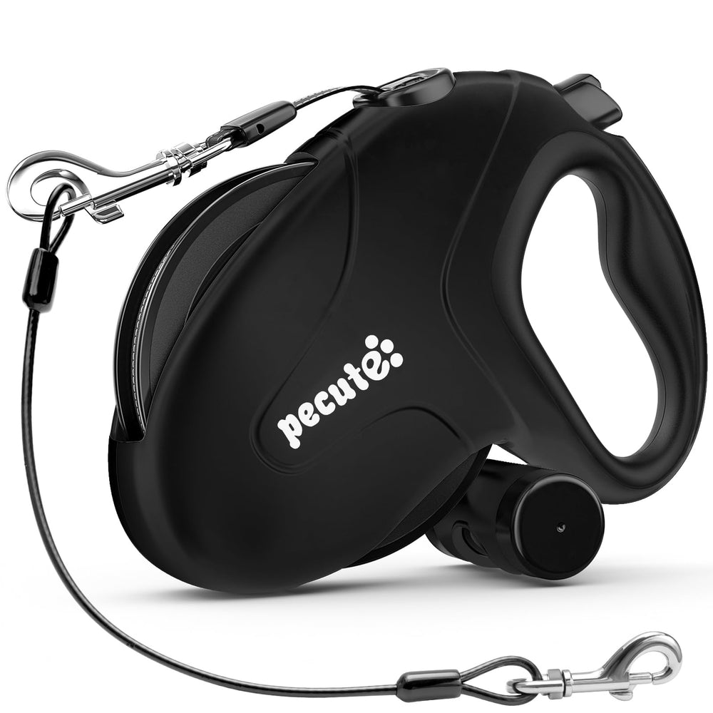 Laisse Pecute 32ft avec porte-sacs, pratique pour les promenades.
