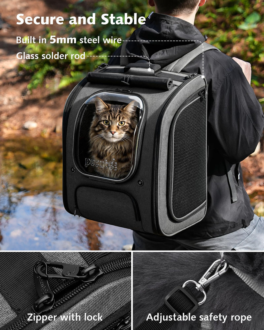 Pecute poches-avant-arriere-chat-xl : rangements utiles pour accessoires et documents du chat