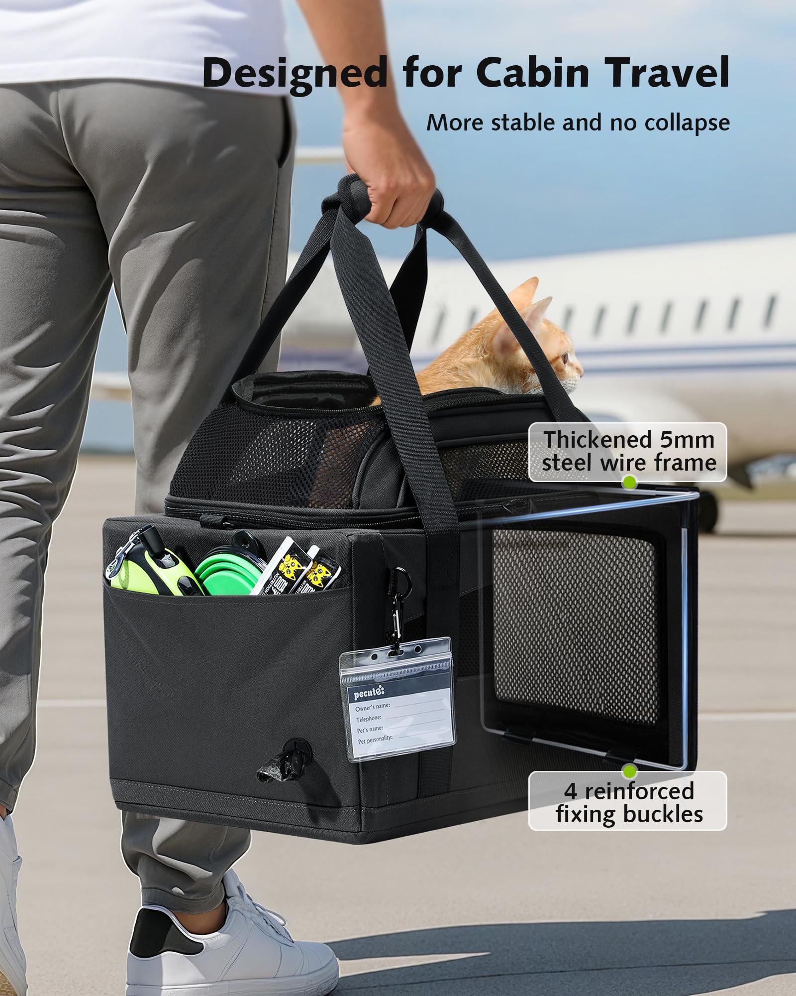 Pecute porte-animaux mesh respirant : ventilation optimale
