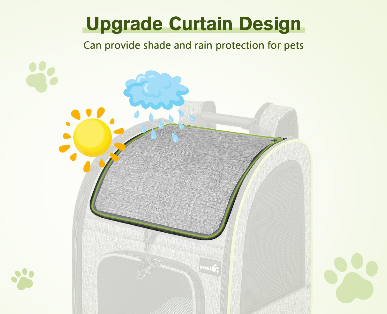 Pecute porte-chat extensible arrière, confort et sécurité lors du transport.