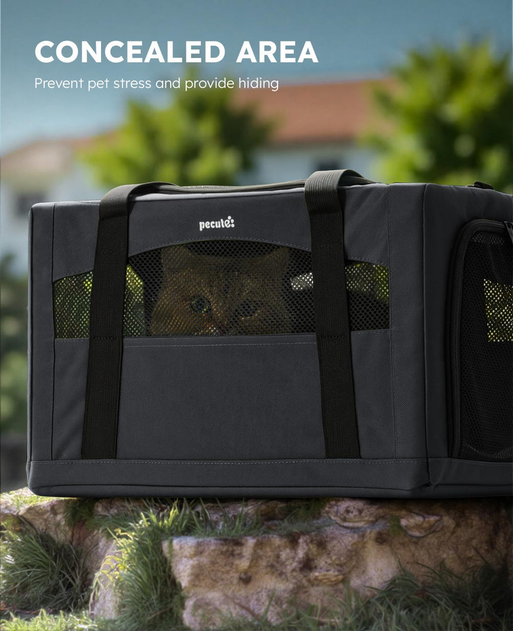 Pecute porte-chat maille nylon respirante assurant une ventilation régulière.