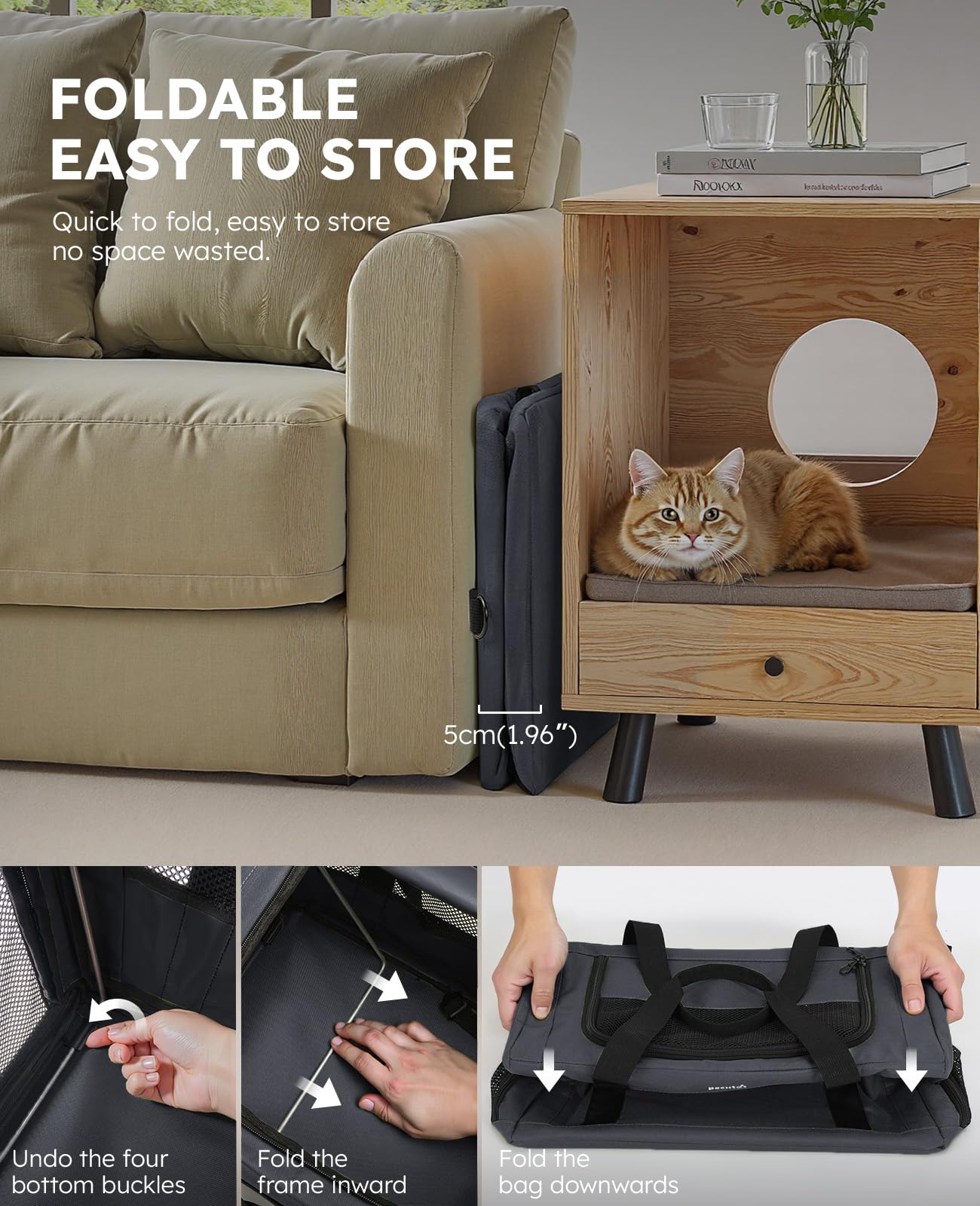 Pecute porte-chat zone cachee-refuge offrant un espace de calme.