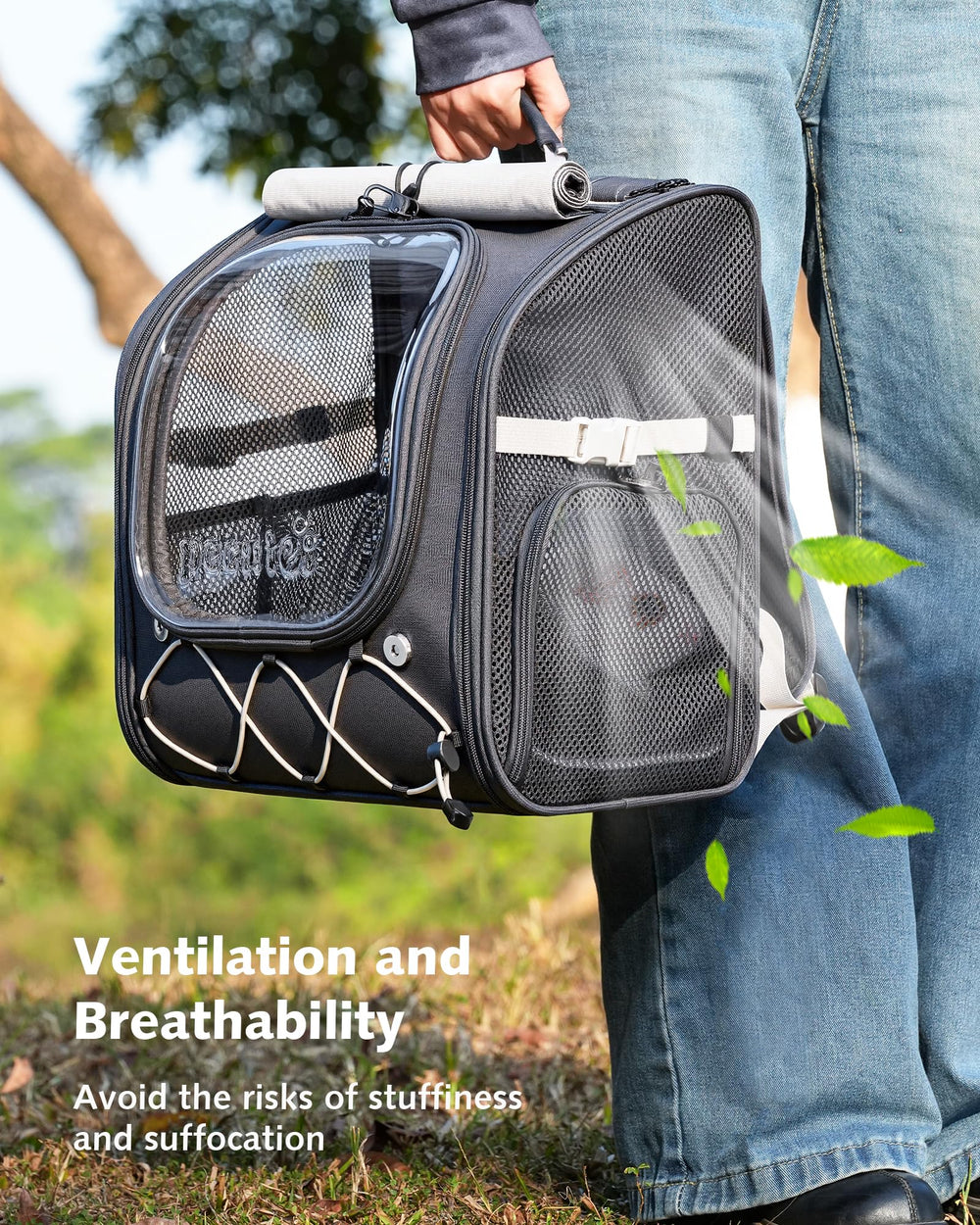 Pecute porteur, mesh respirant double-face, ventilation à 360°.