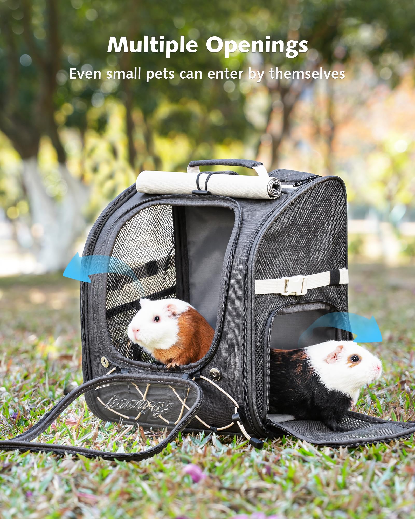Pecute porteur, ouvertures multiples pour accès rapide.