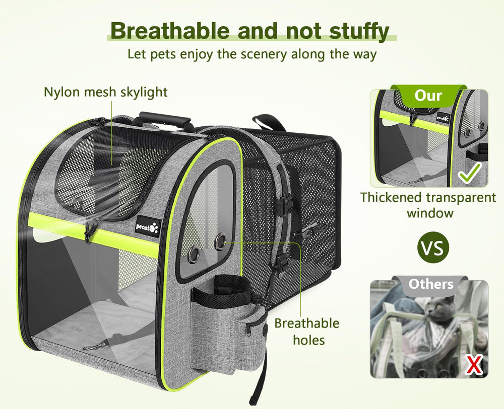 Pecute sac à dos imperméable et résistant pour protéger votre animal et vos affaires.