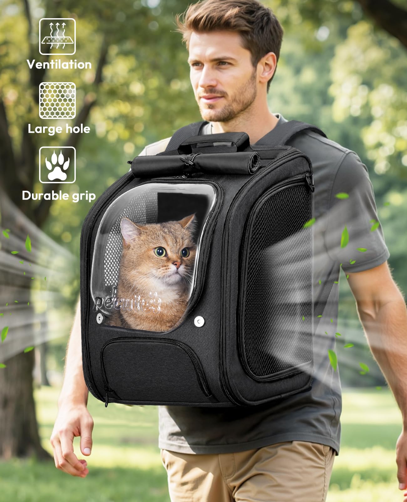 Pecute sac à dos chat ombre UV protège le compagnon lors des sorties