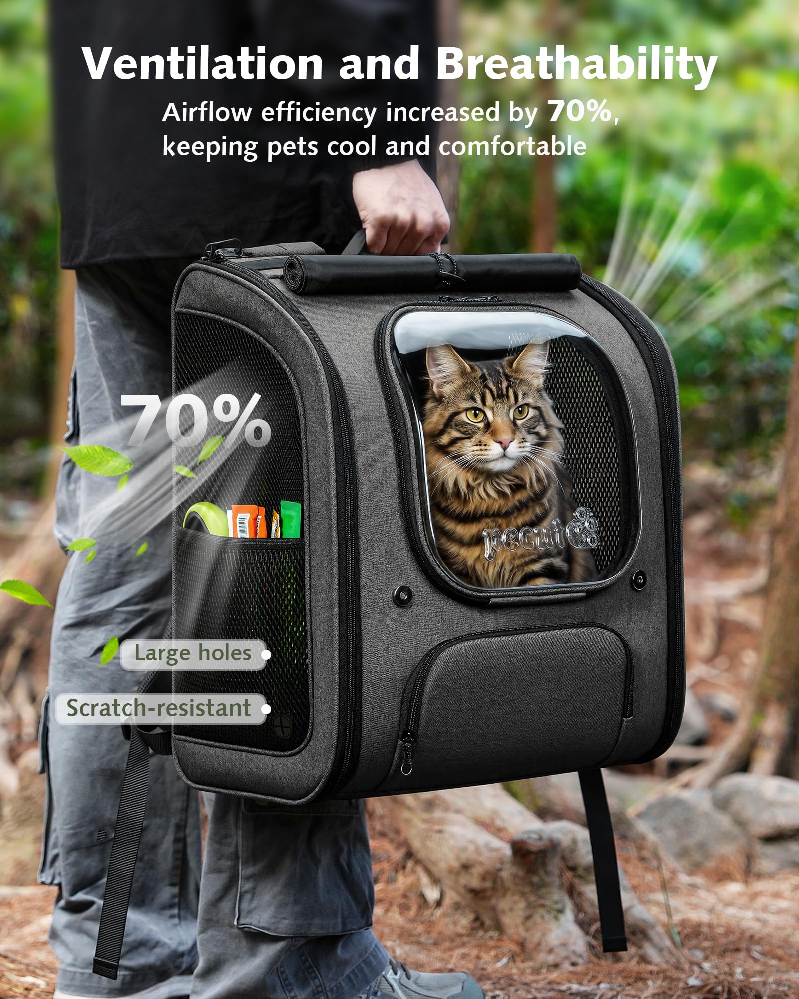 Pecute sac-chat-pliable-xl : design pliable pour un rangement compact et pratique