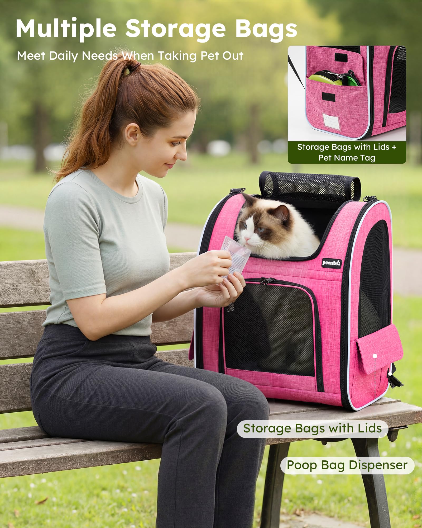 Pecute sac dos chat avec entrees multiples pour un accès rapide.