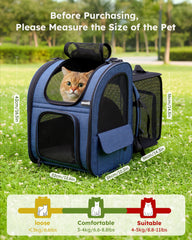 Pecute : extension arrière du sac-dos-chat pour plus de confort.