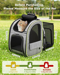 Pecute sac-dos-chat grand espace, parfait pour le confort de votre animal.