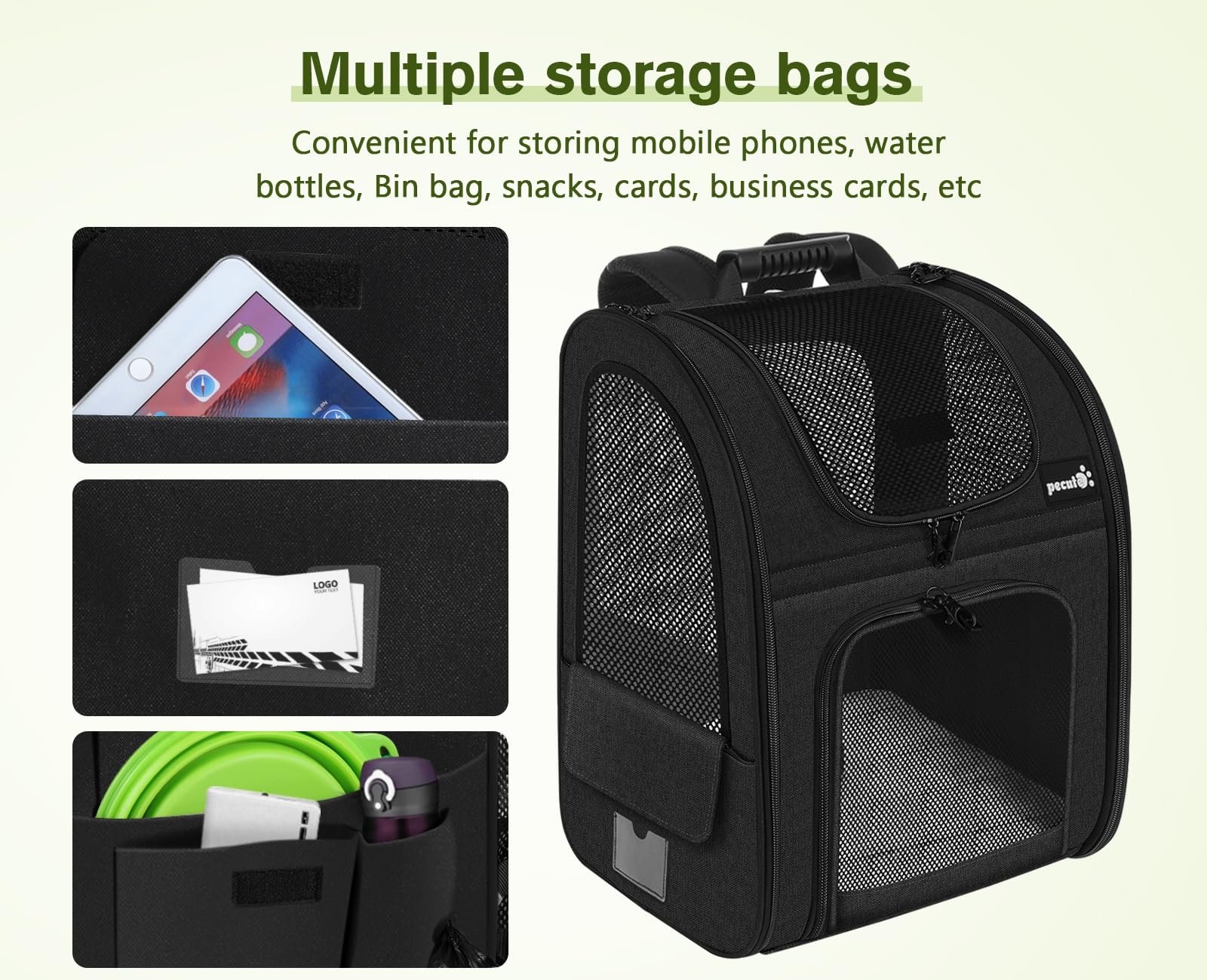 Pecute sac-dos-chat-utilisation-extérieure: idéal pour voyages, randonnées et camping avec votre compagnon.