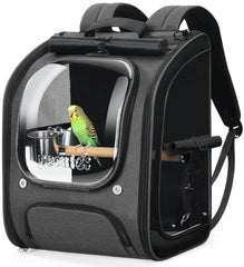 Pecute sac à dos pour oiseaux avec fenêtre transparente, vue claire lors des visites.