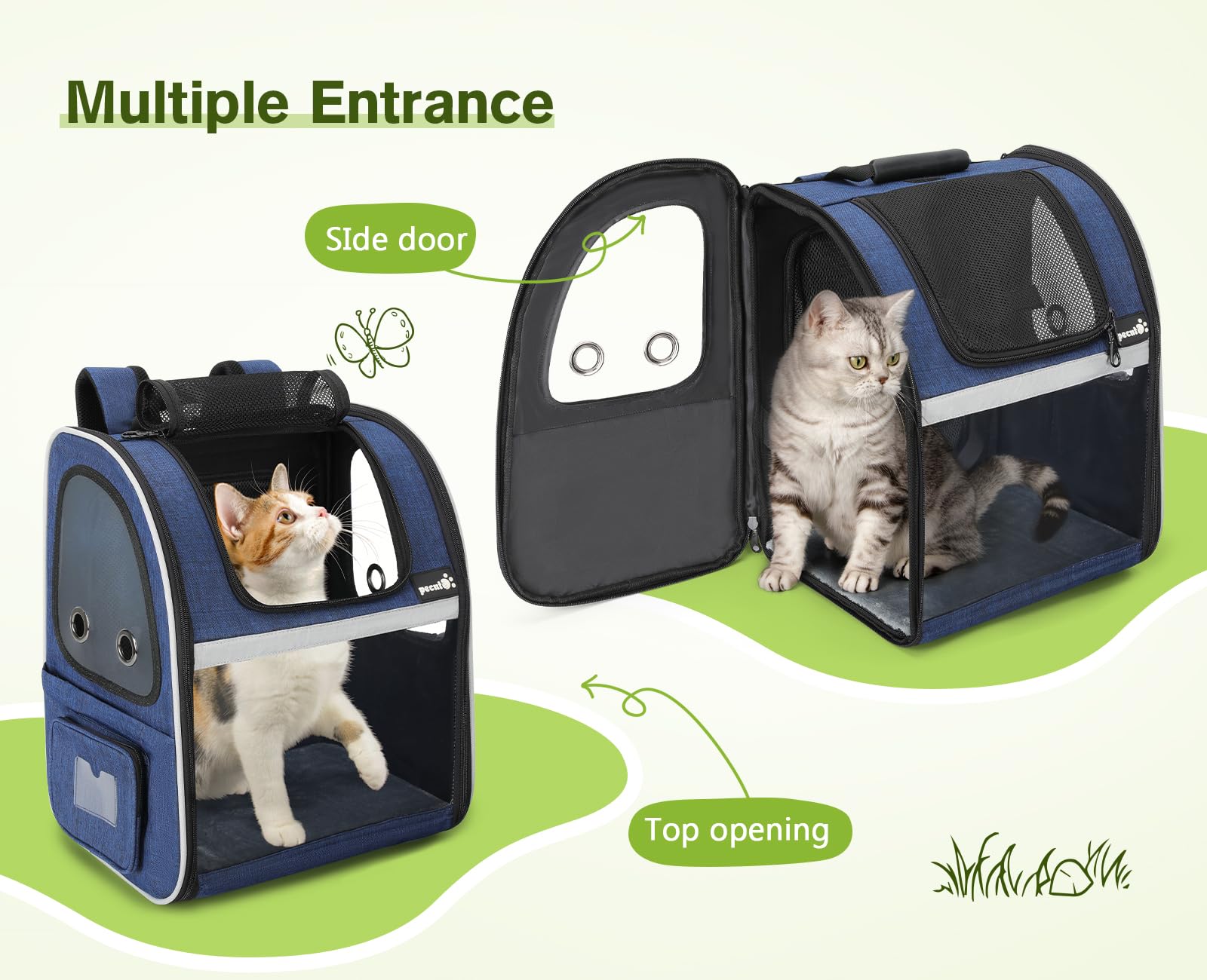 Pecute sac porte-animaux harnais ergonomique et sangles ajustables garantissant stabilité.