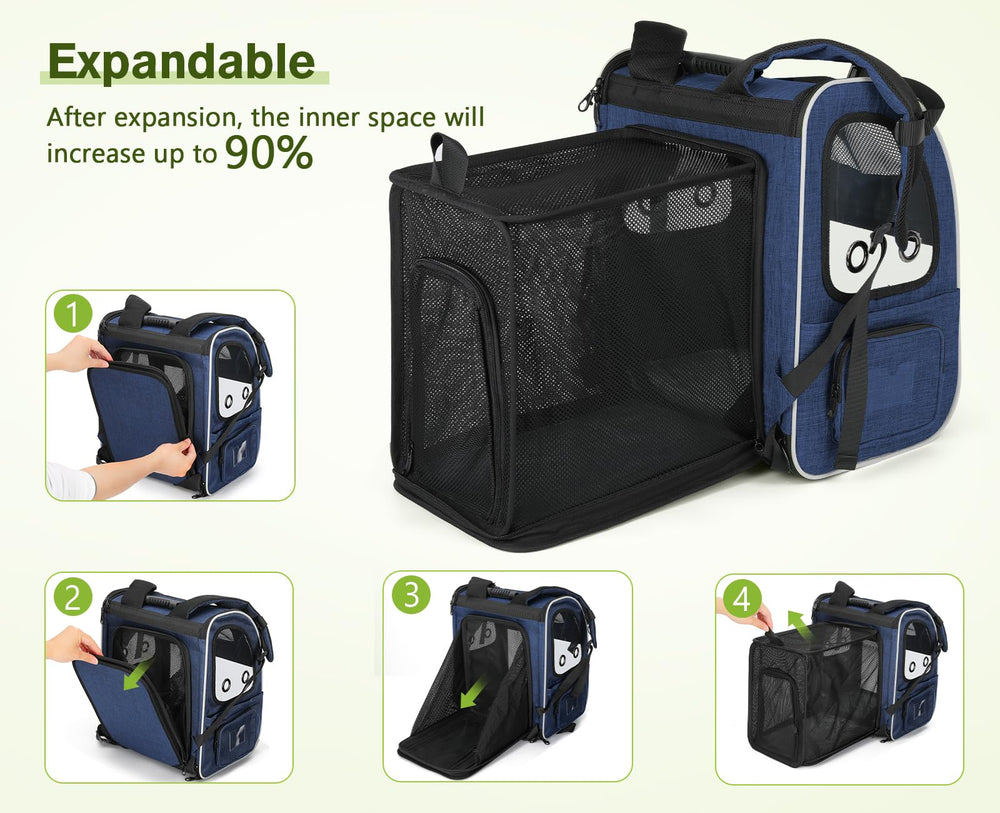 Pecute sac porte-animaux rangement pratique pour l'eau et la nourriture.