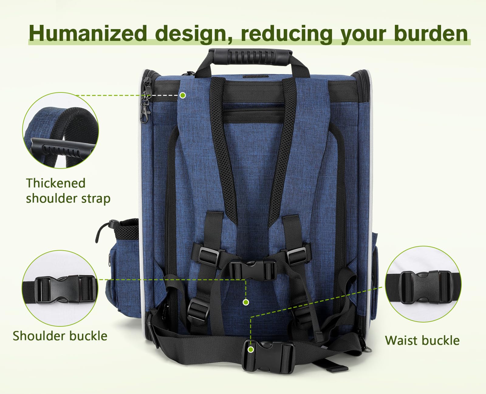 Pecute sac porte-animaux fermeture à verrouillage pour éviter les ouvertures accidentelles.