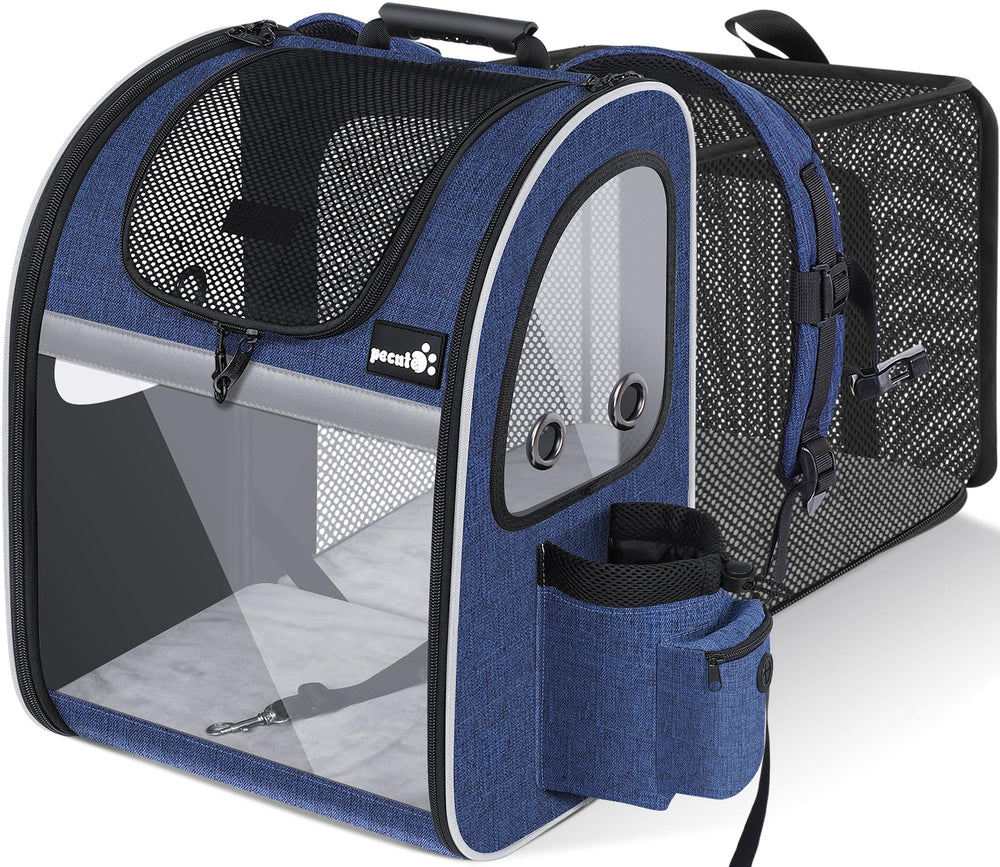 Pecute sac porte-animaux avec ventilation en mesh pour plus de confort lors des balades.