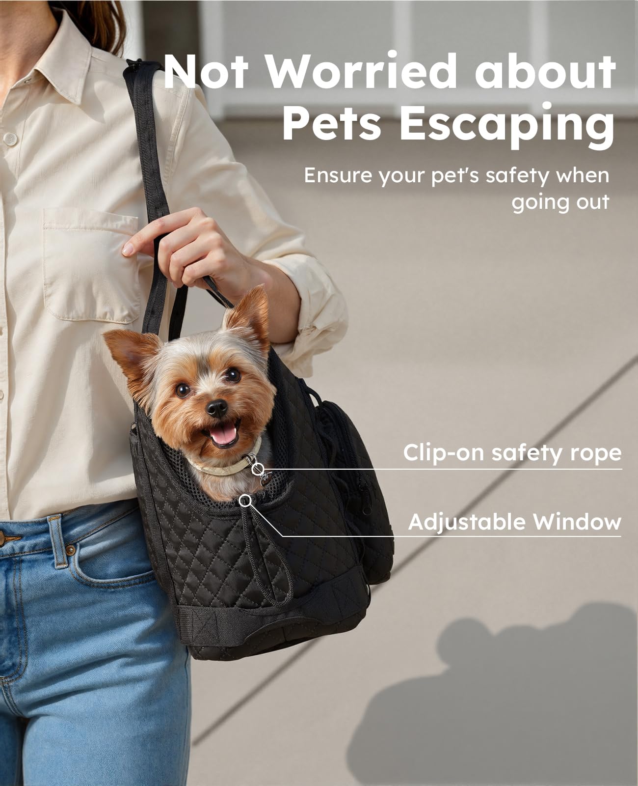 Base amovible rembourrée Pecute offre un soutien confortable pour petit chien.