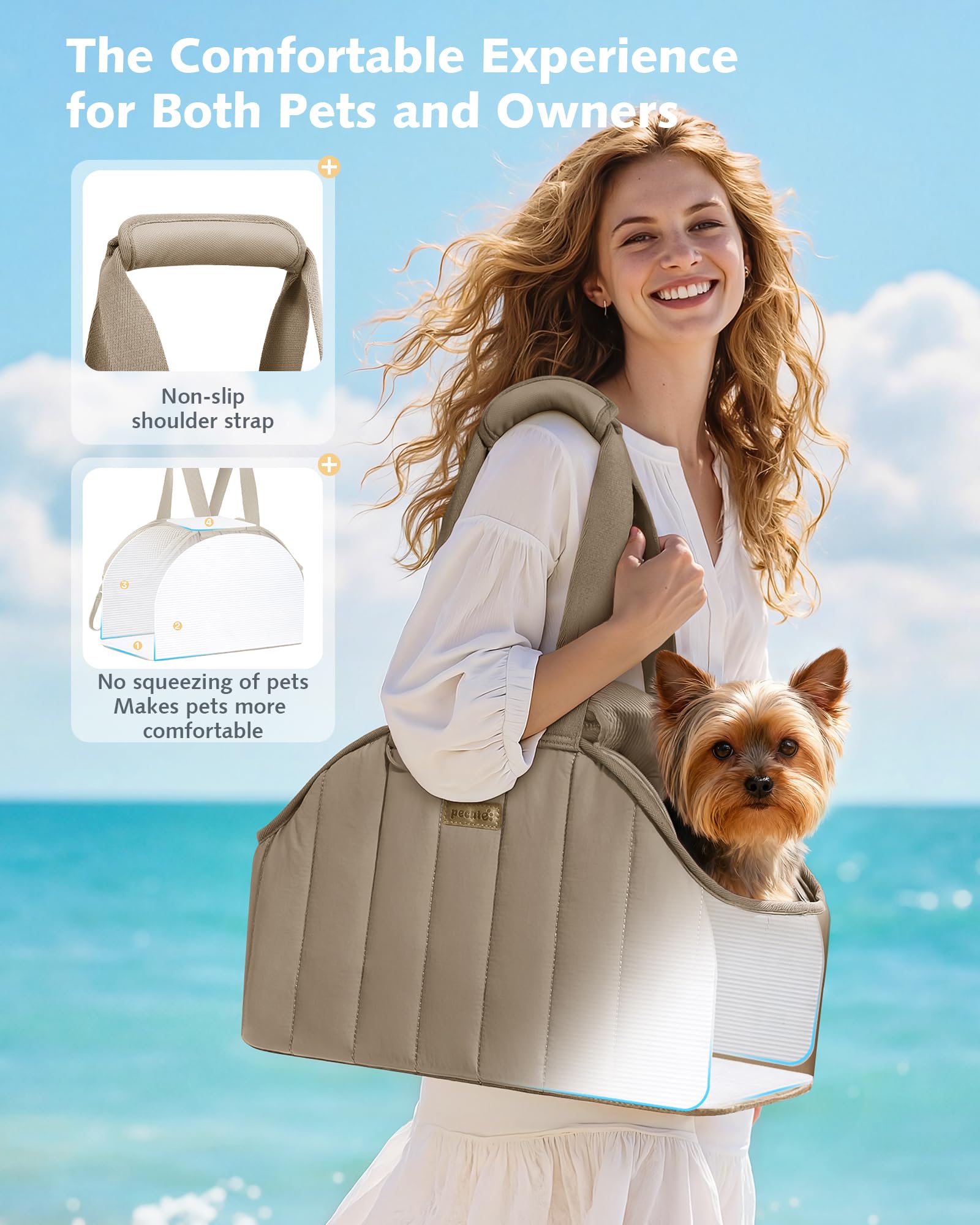 Pecute Sac-porteur-chien haut-maillage: ventilation optimale pour eviter la surchauffe.