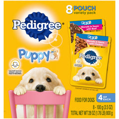 Pedigree chiot pâtée humide au poulet, sachets 3,5 oz, repas complet potentiel.