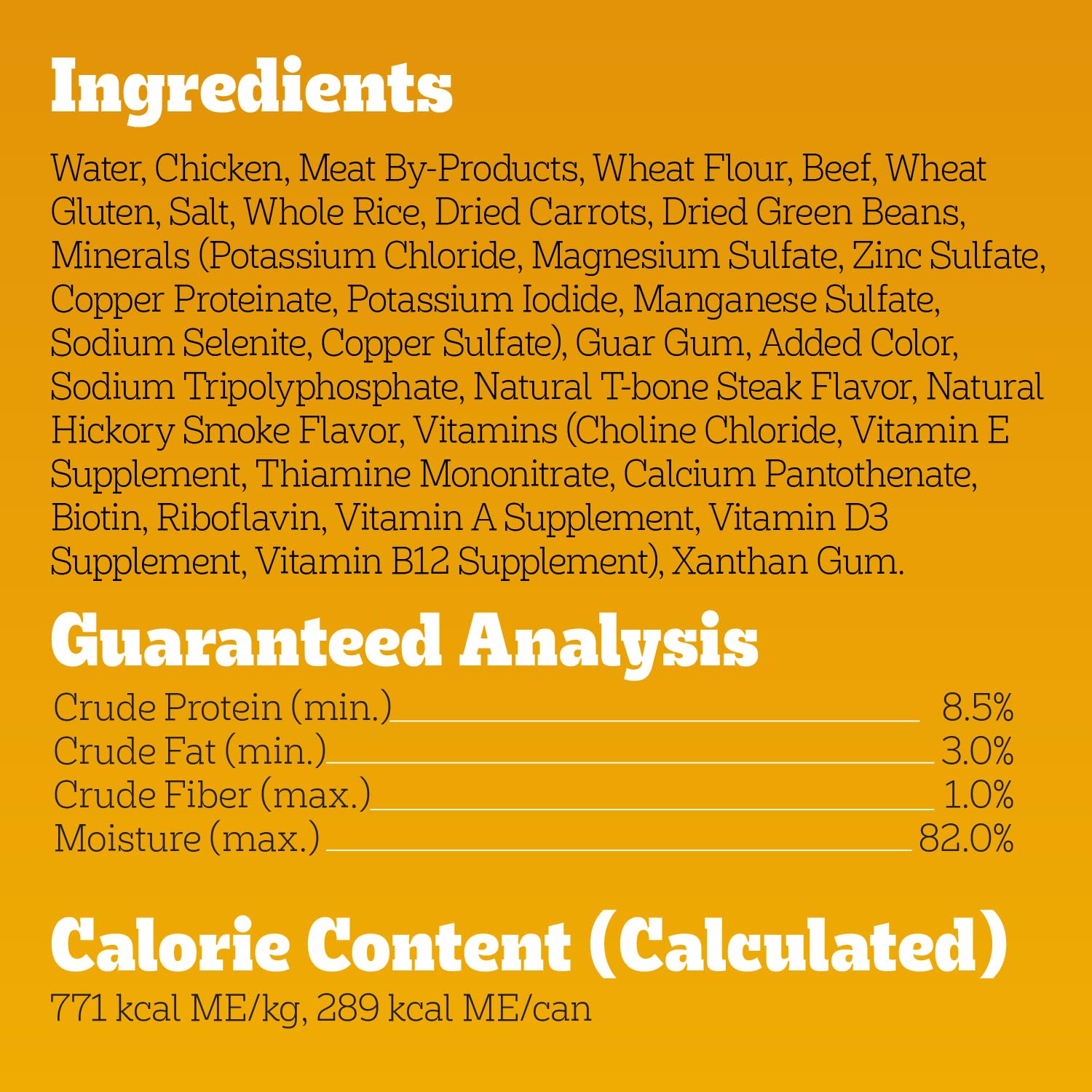 Pedigree pâtée humide repas complet pour chien adulte sans sucre ajouté.