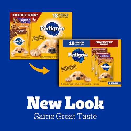 Pedigree Choice Cuts en Gravy, ouverture facile pour un service rapide.