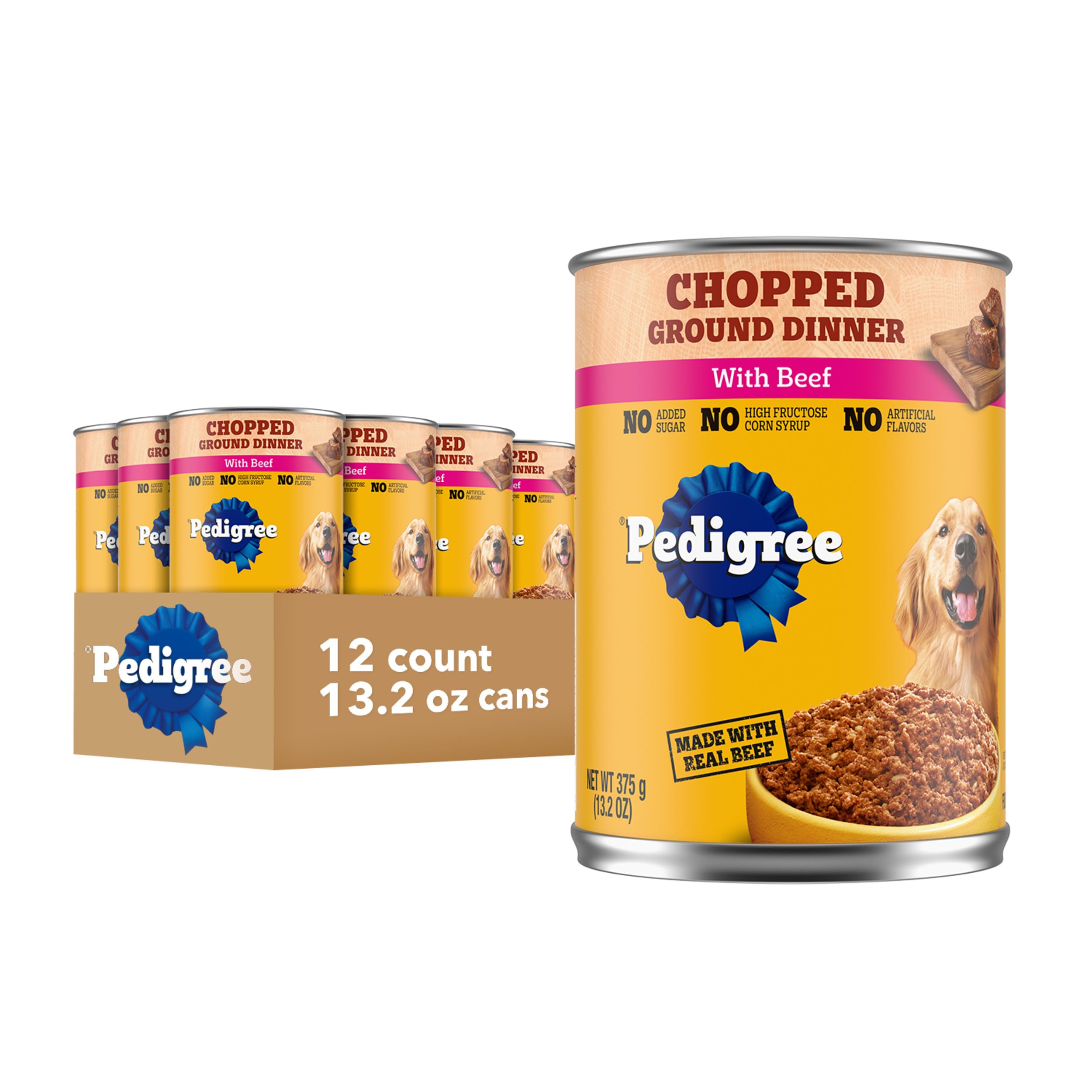 Pedigree Chopped Ground Dinner au boeuf — conserve 132 oz prête à l'emploi et pratique.