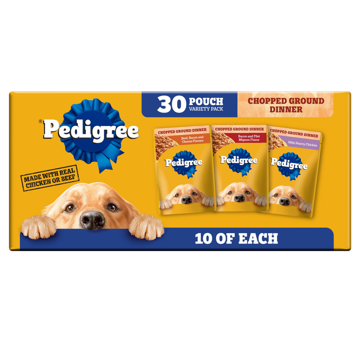 Sachet Pedigree Chopped Ground Dinner 3,5 oz prêt à servir pour chiens adultes