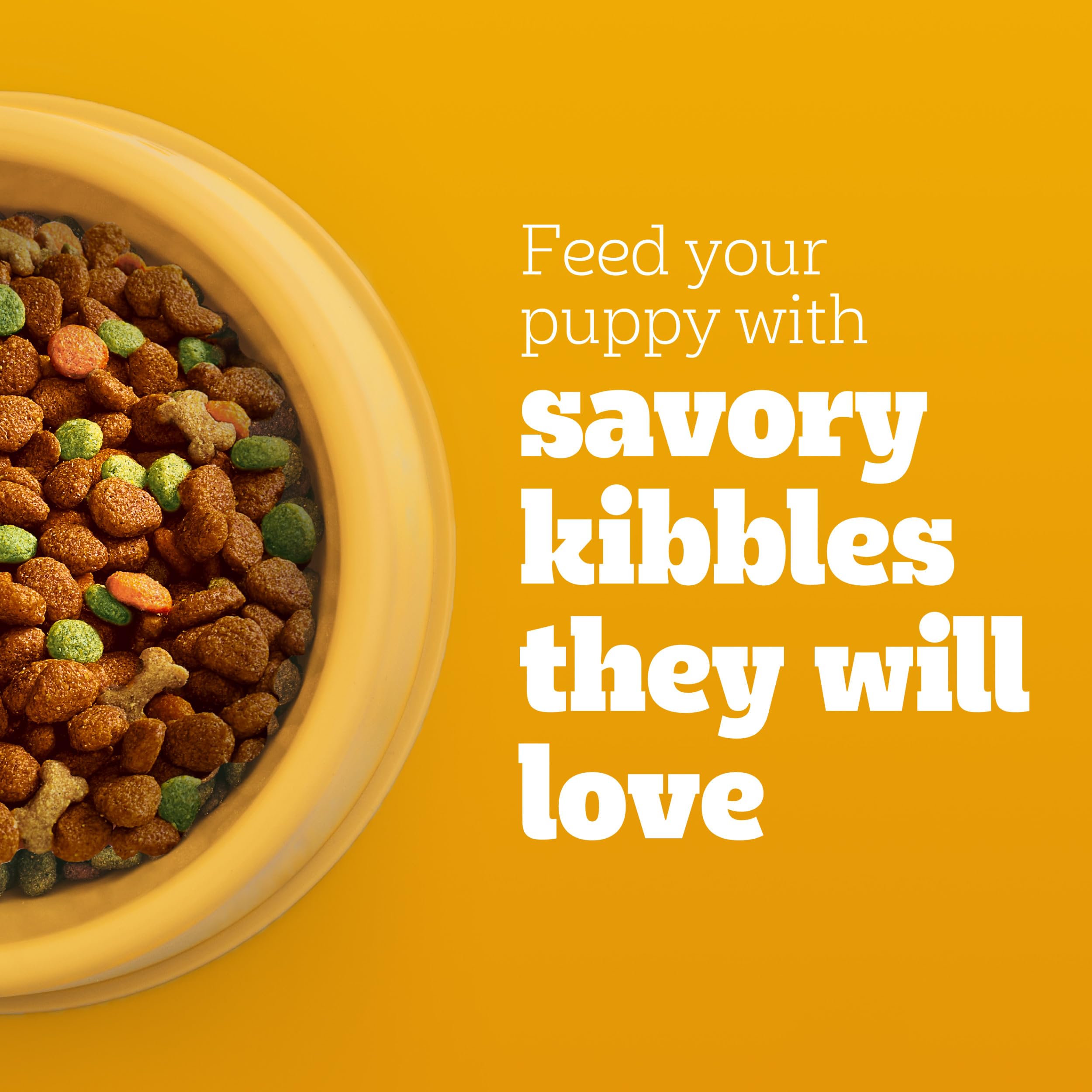 Pedigree croquettes chiot soutien immunitaire par des nutriments essentiels.