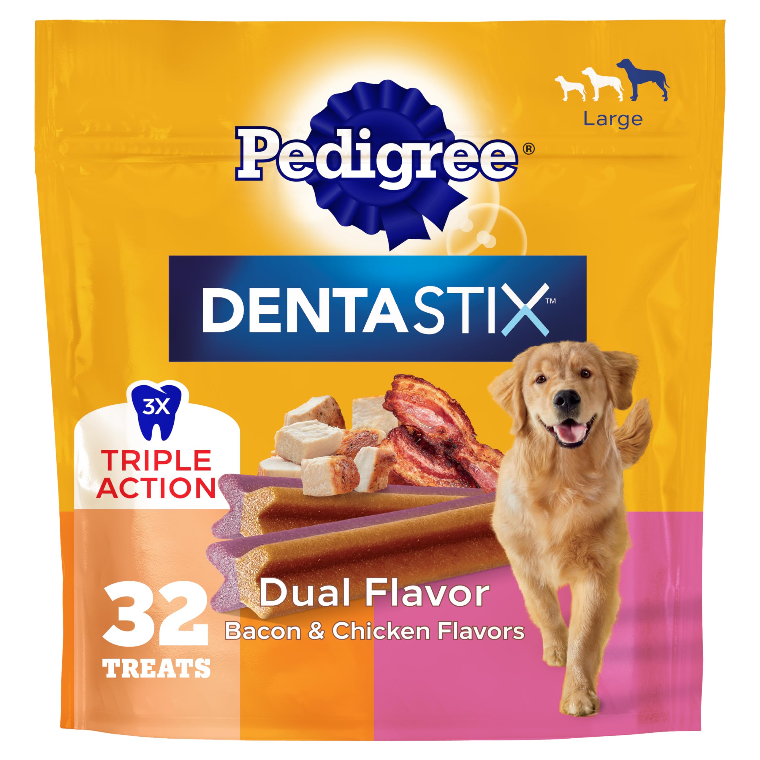 Pedigree Dentastix emballage 1,47 lb pour grandes races.