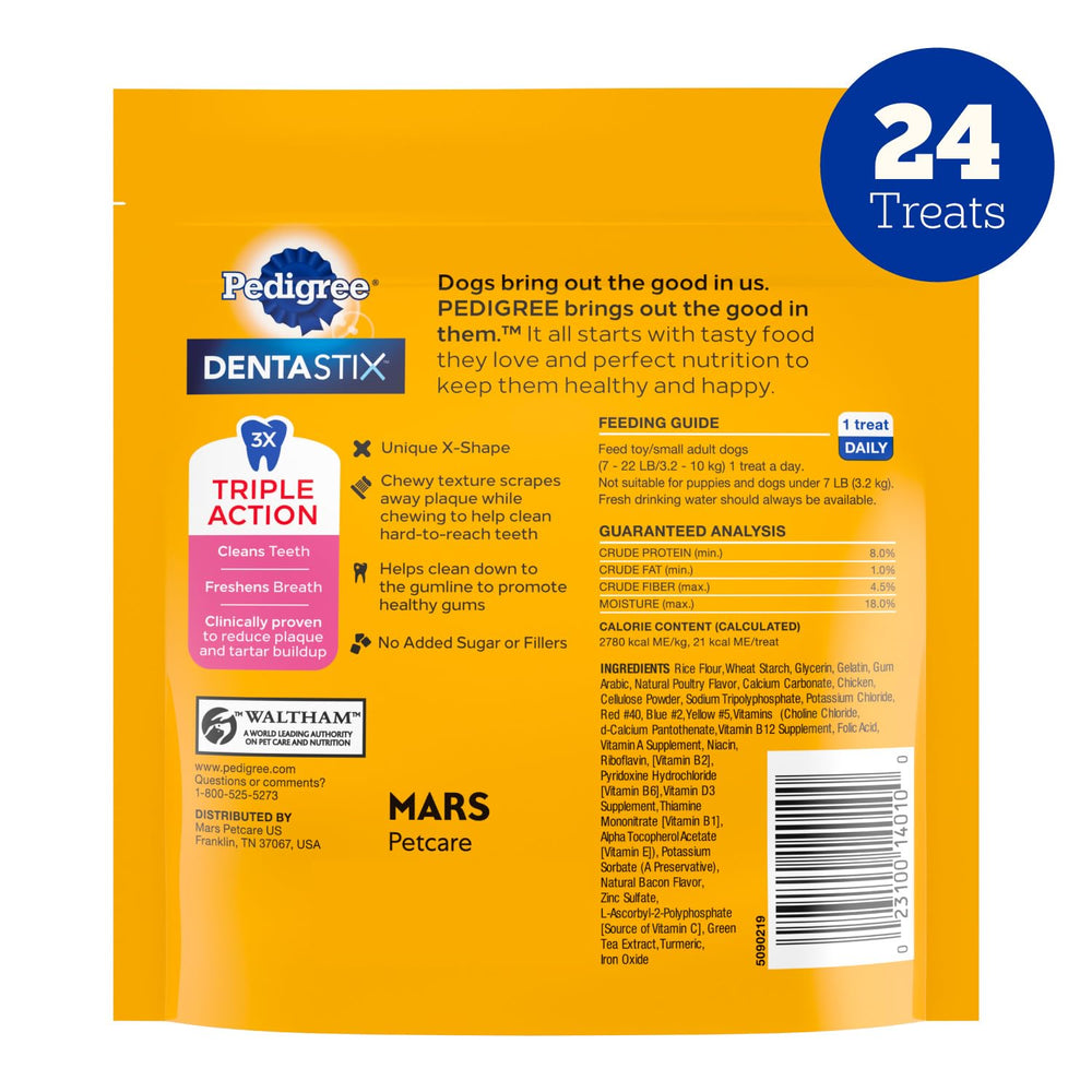Dentastix Pedigree, gout poulet apprécié, parfait comme friandise quotidienne