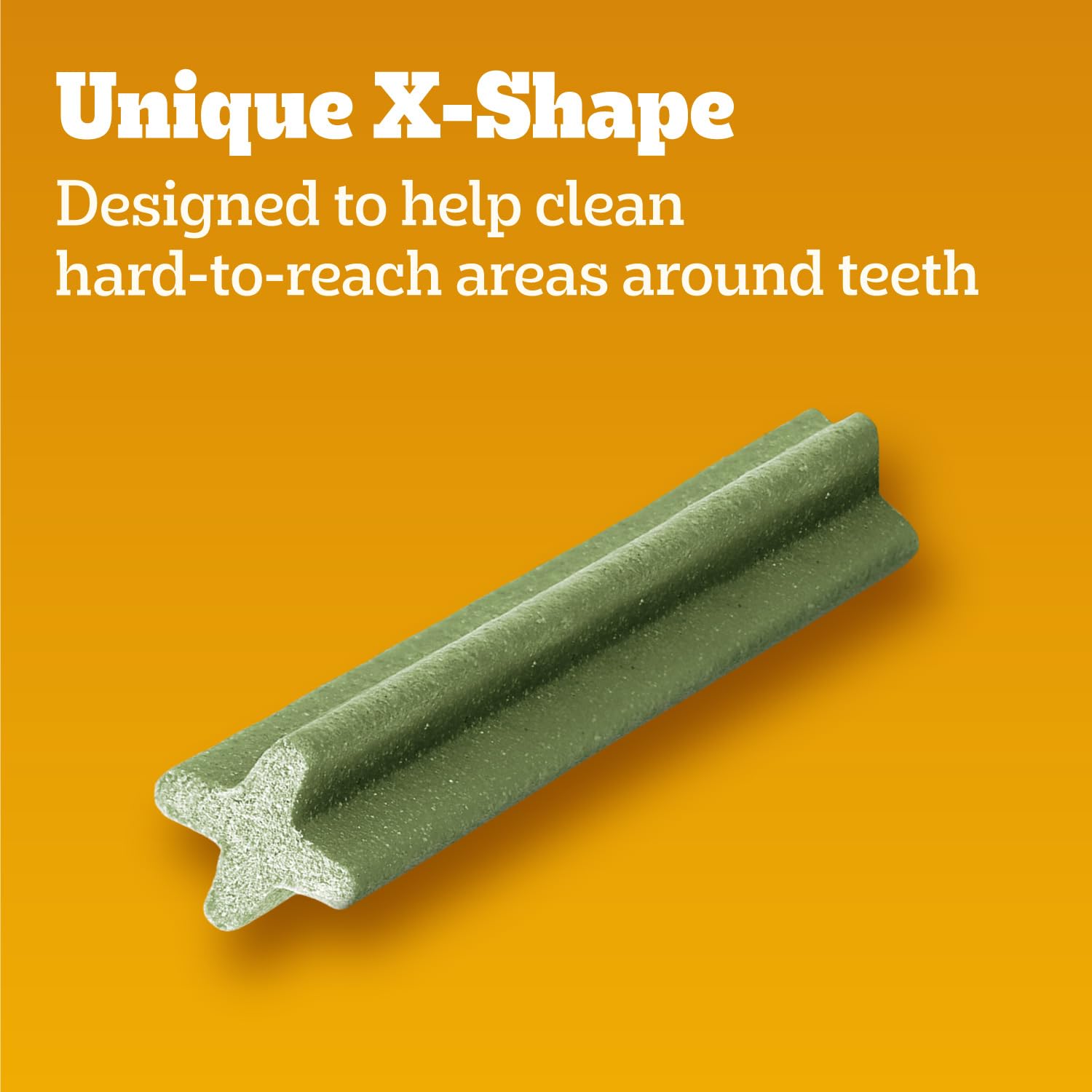 Dentastix Pedigree pour grands chiens, texture moelleuse lors de la mastication.
