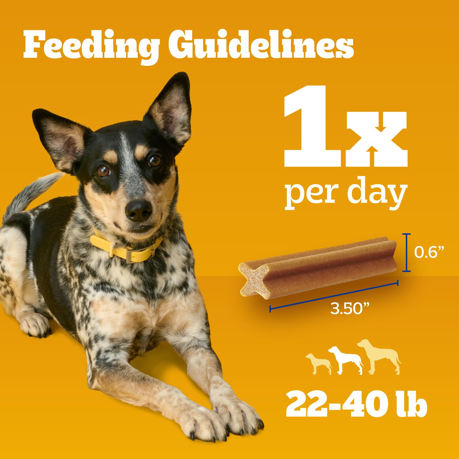 Pedigree Dentastix nettoyage zones arrières: aide à atteindre les dents postérieures.