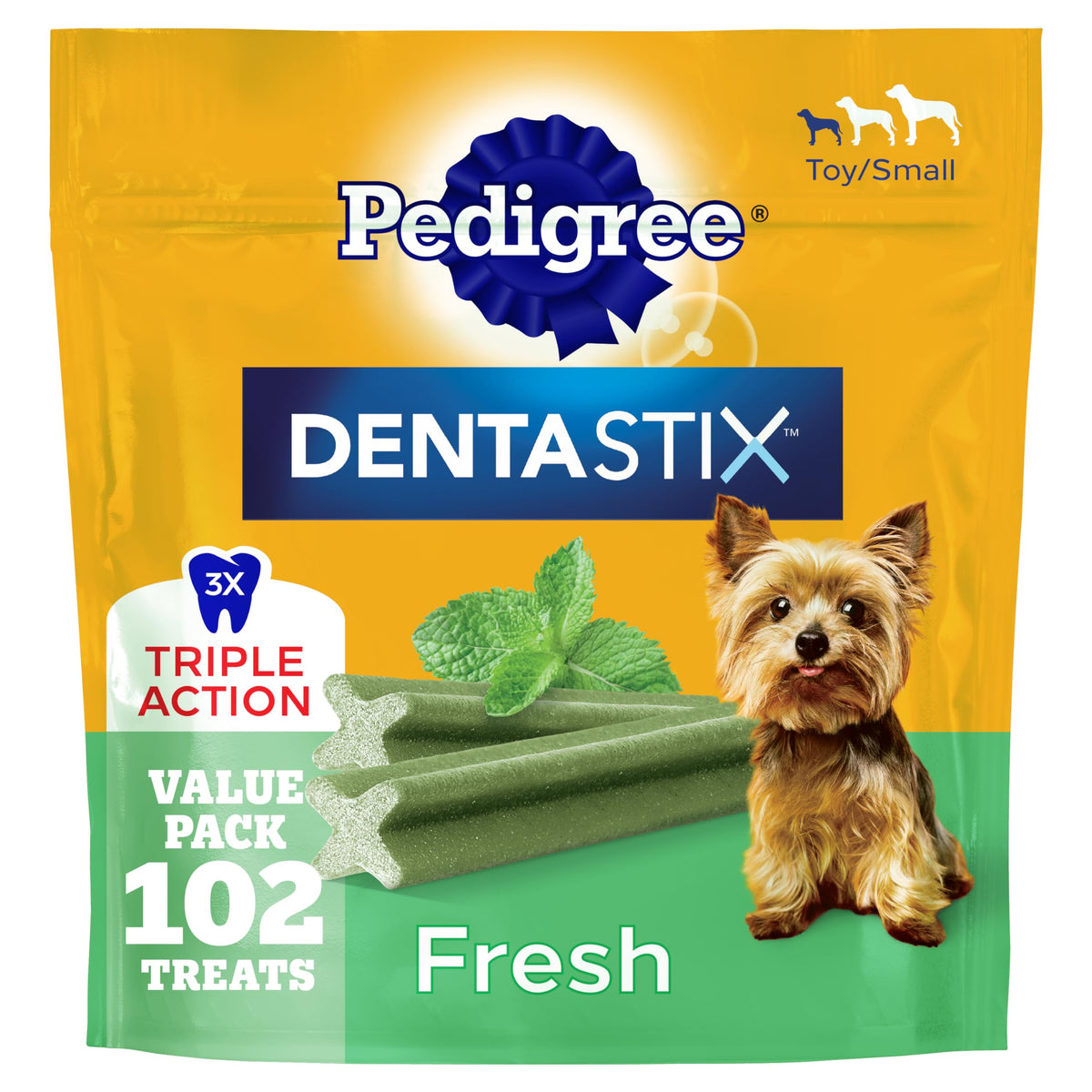 Pedigree Dentastix sac d'emballage, friandises dentaires pratiques pour petit chien