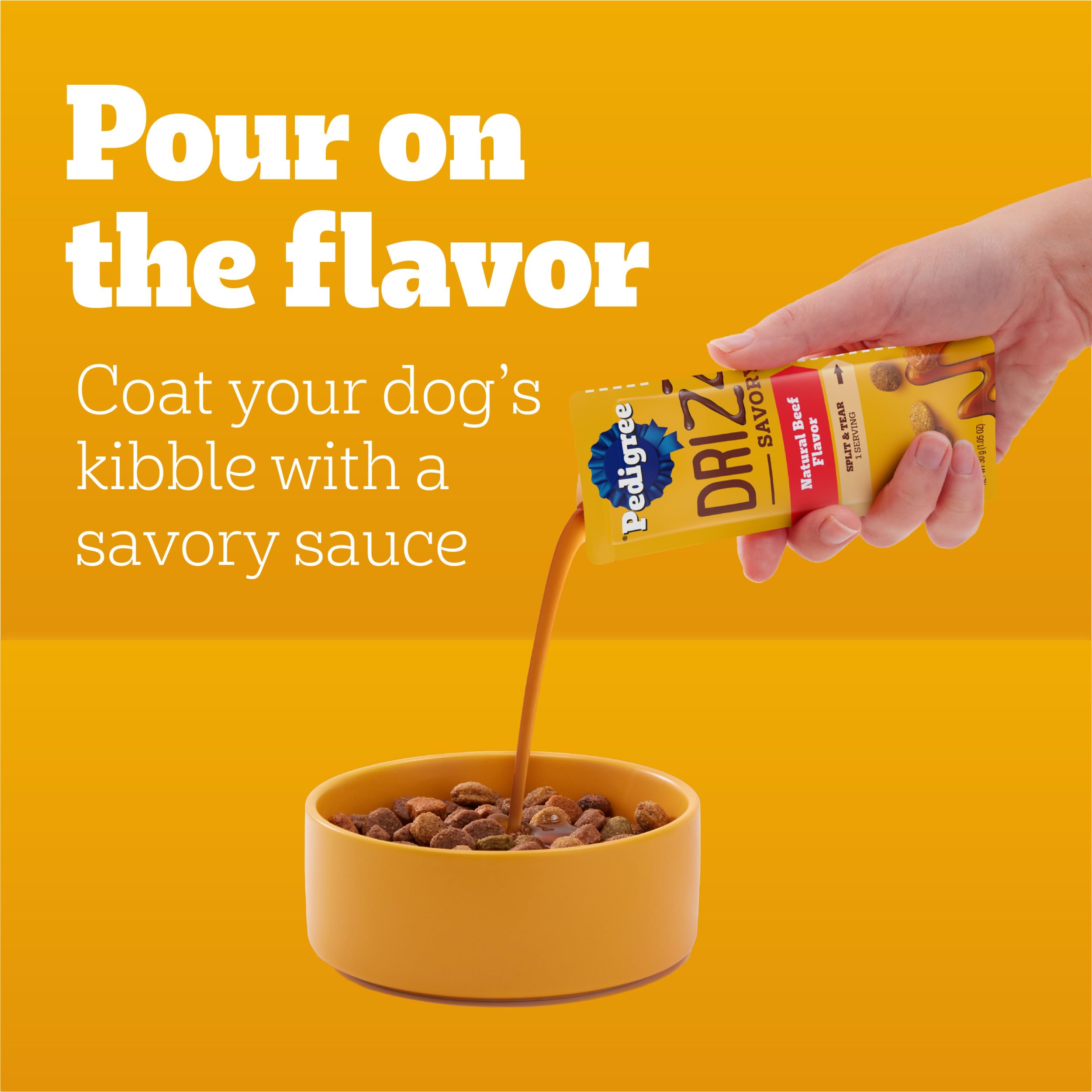 Pedigree Drizzlers-sachet-double-portion, pratique pour portions distinctes.