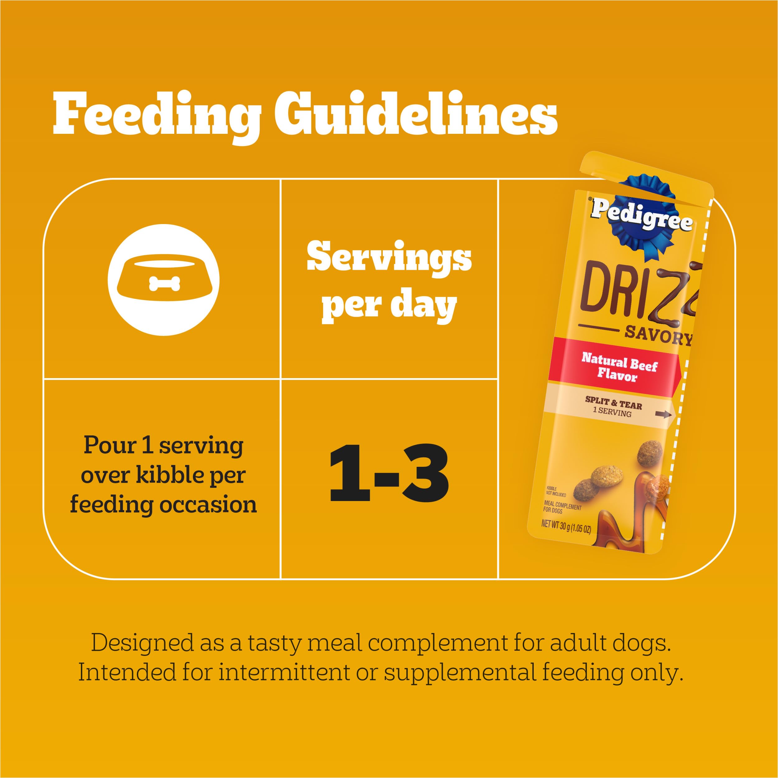 Pedigree Drizzlers-sans-additifs, sans additifs artificiels ni sucres ajoutés.
