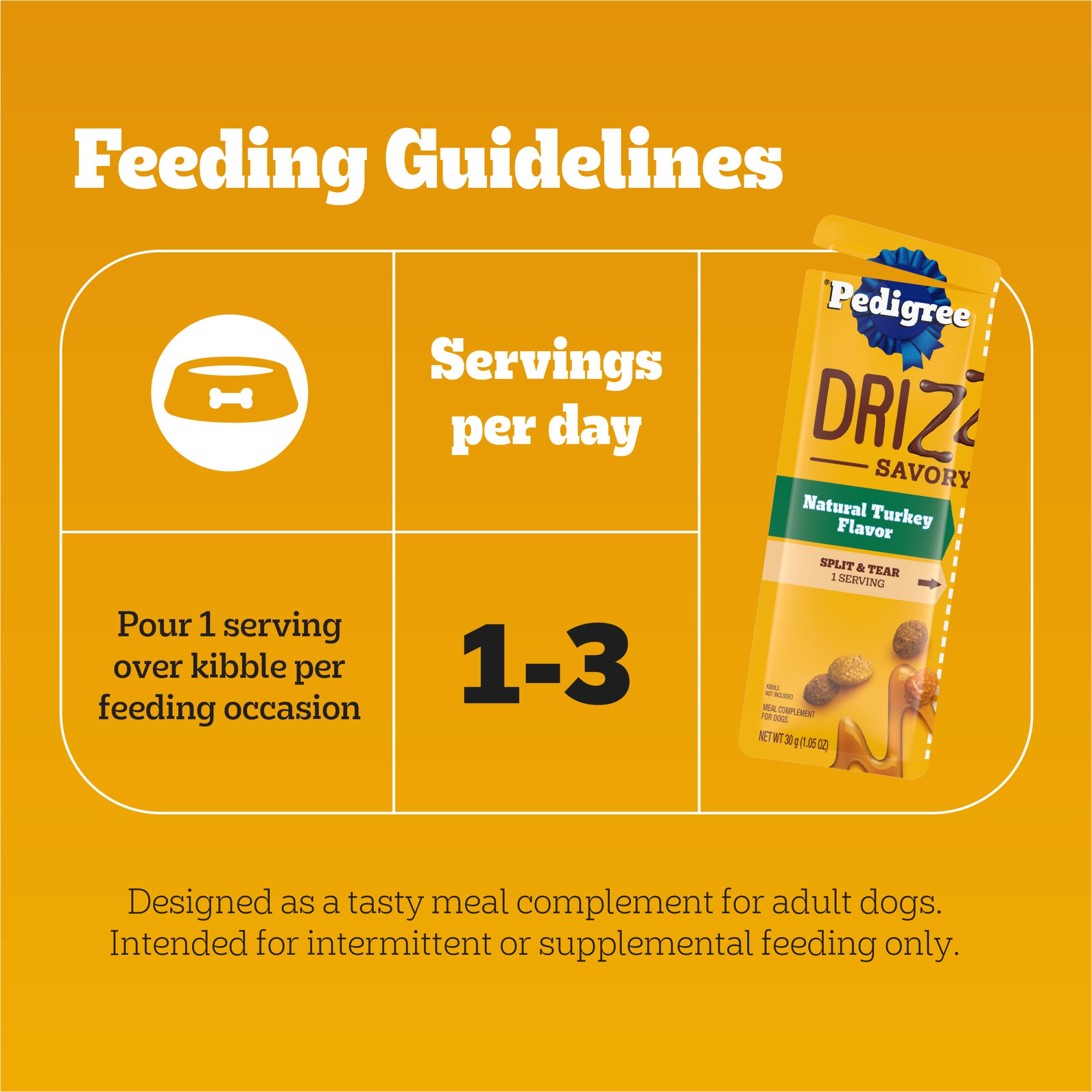 Sans conservateurs artificiels Pedigree Drizzlers