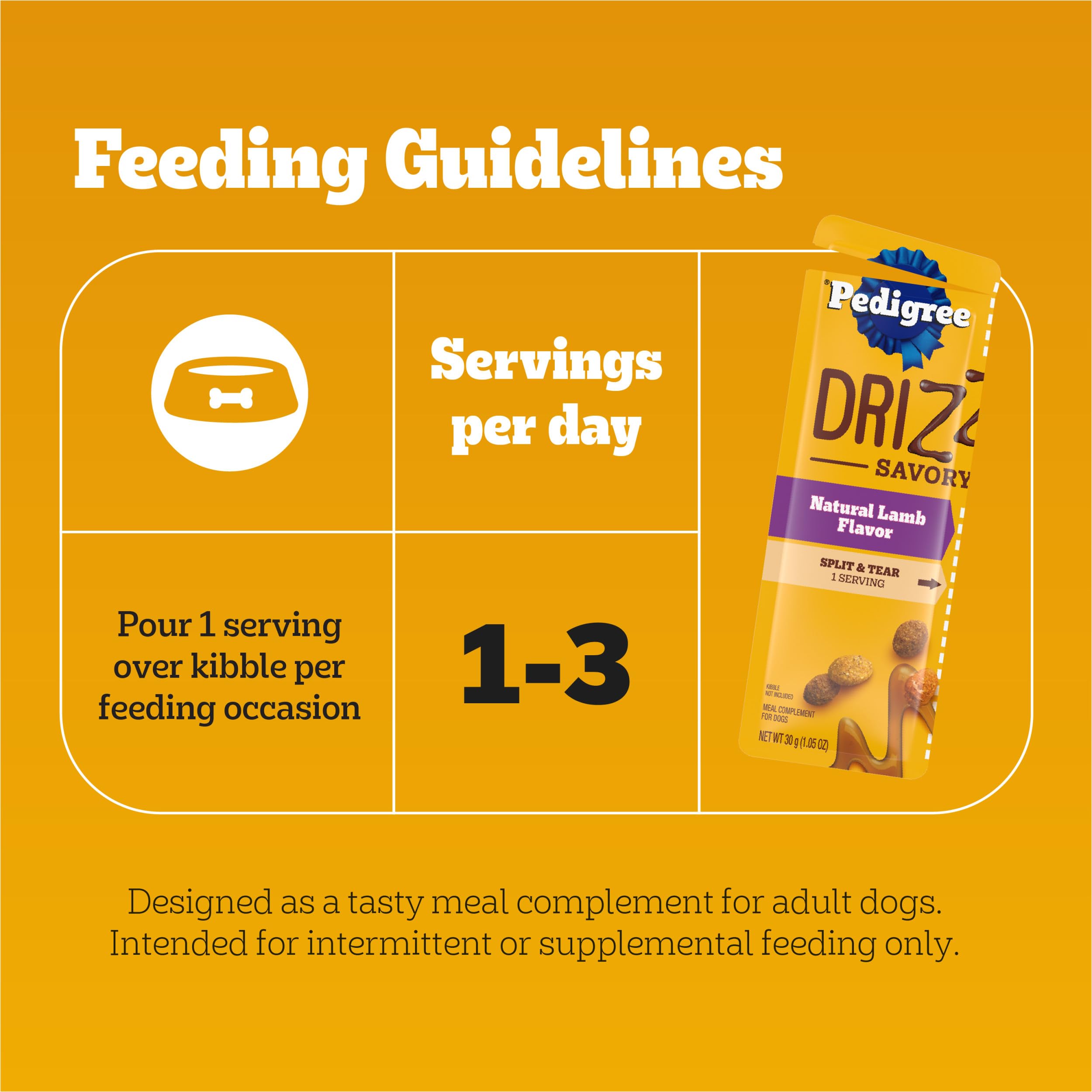 Pedigree Drizzlers sans sucres ajoutés pour repas plus équilibré