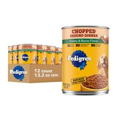 Pedigree Repas haché dinde-bacon: vue avant de la boîte, alimentation humide pour chien adulte