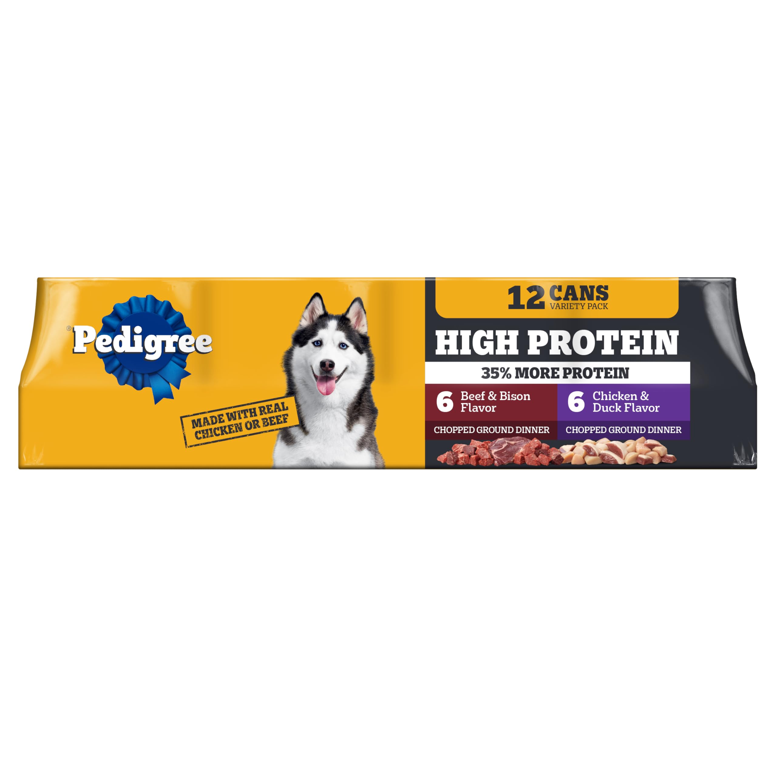 Pedigree Haute Protéine: boîte ouverte, repas pratique et savoureux pour chien