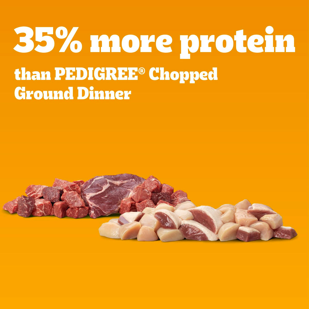 Pedigree Haute Protéine: ingrédients réels poulet et canard, saveur riche