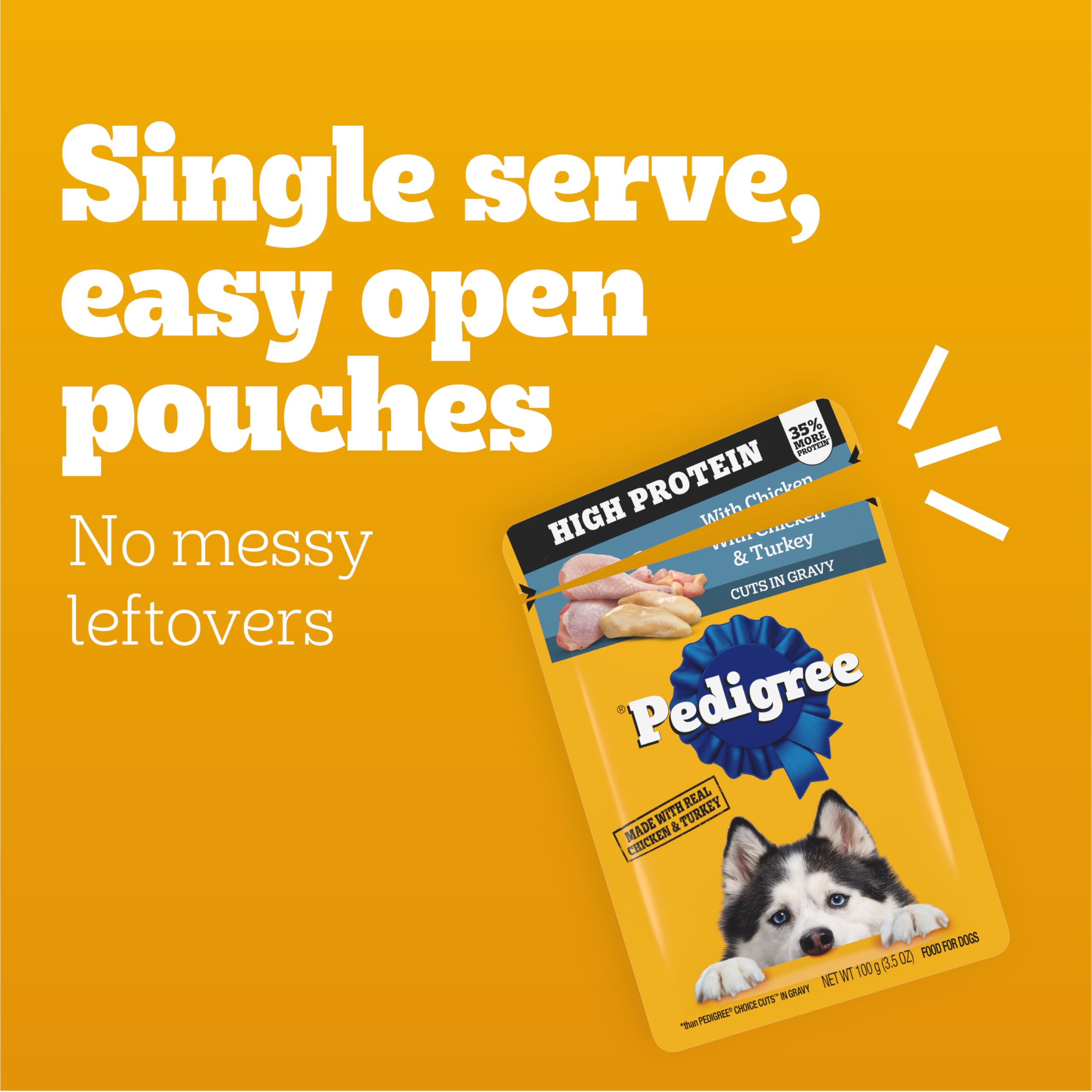 Pedigree Haute Protéine Sachets poulet-dinde, topping ou repas principal