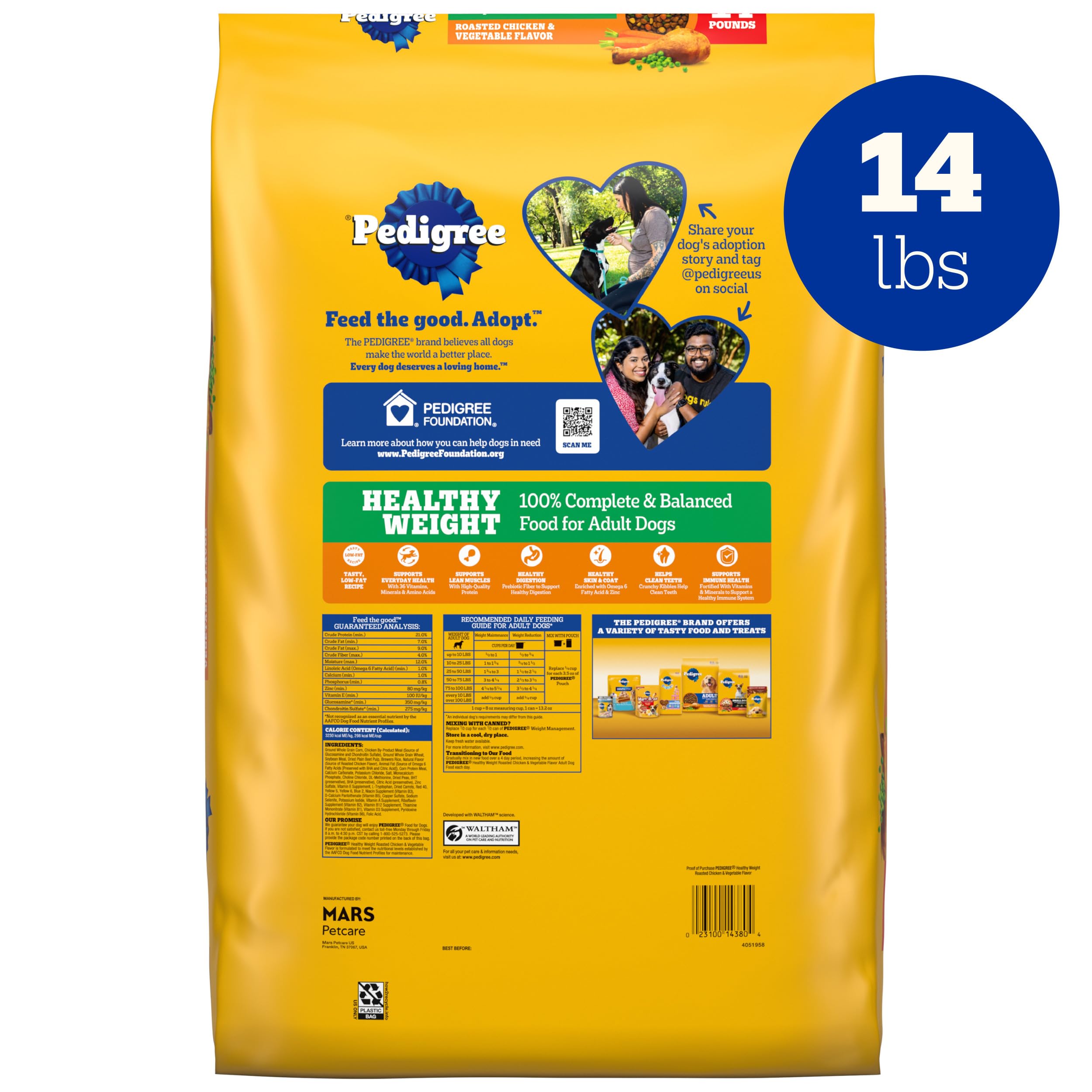 Pedigree Healthy Weight oméga-6 et zinc nourrissent peau et pelage.