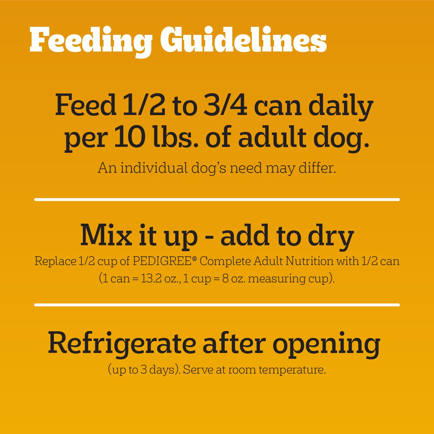 Pedigree Ingrédients de qualité pour chiens adultes.