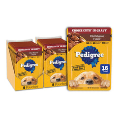 Pedigree Filet Mignon en sachet, repas humide savoureux pour chien adulte.