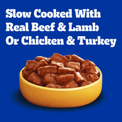 Pedigree Boîte ouverte montrant le repas, pratique et sans dégâts.