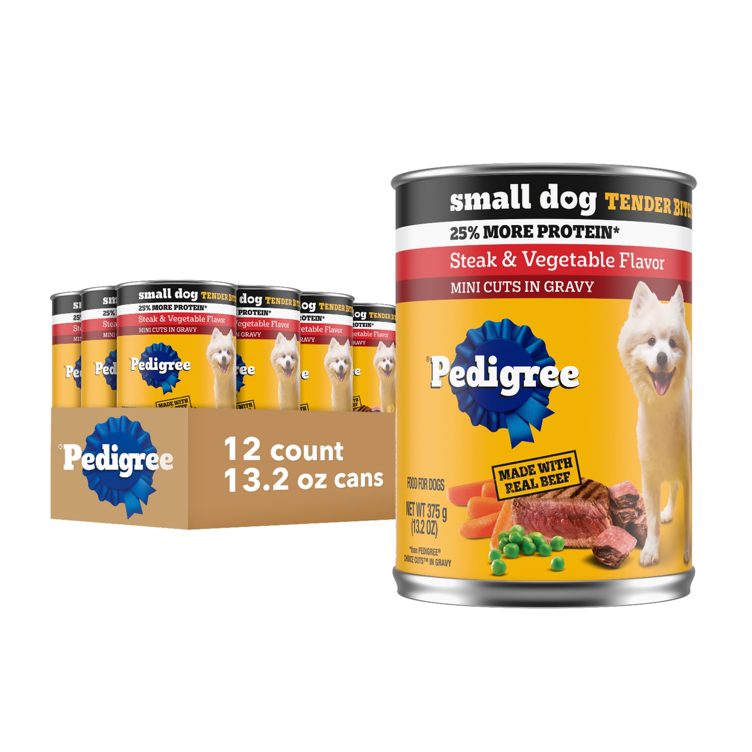 Pedigree Petits Chien Tender Bites Gravy : bouchées tendres en sauce riches en protéines.