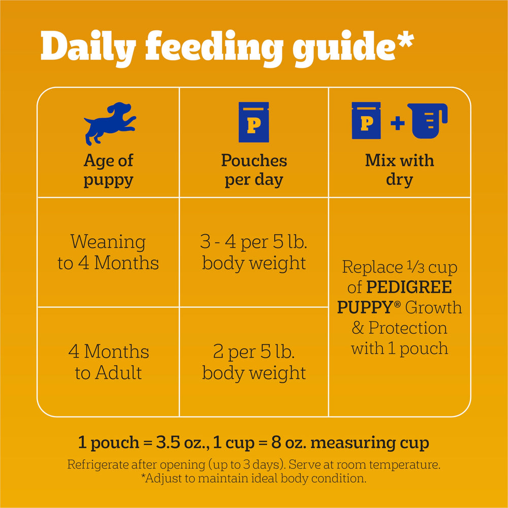 Sans sucre ajouté Pedigree Puppy Morsels en sauce, option saine.