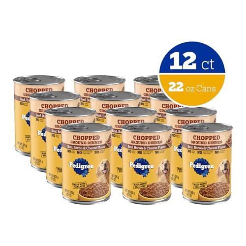 Pedigree Repas bacon-fromage servi dans une assiette, portion appétissante.