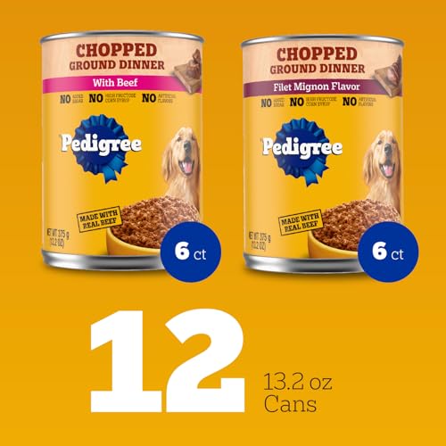 Pedigree Repas humide: morceaux de viande visibles, idéal pour l'appétit des chiens adultes.