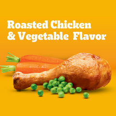 Étiquette Pedigree sur sachet poulet rôti et légumes, ingrédients naturels